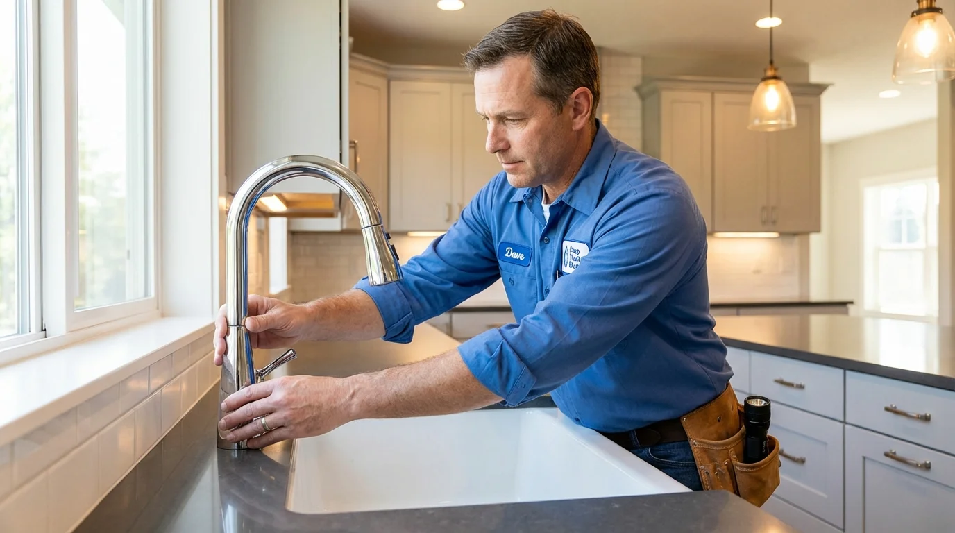 Kitchen faucet installation by Johns Plumbing LLC in Lynn Haven