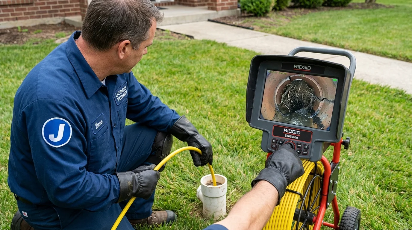 Sewer camera inspection being performed by Johns Plumbing LLC in Lynn Haven